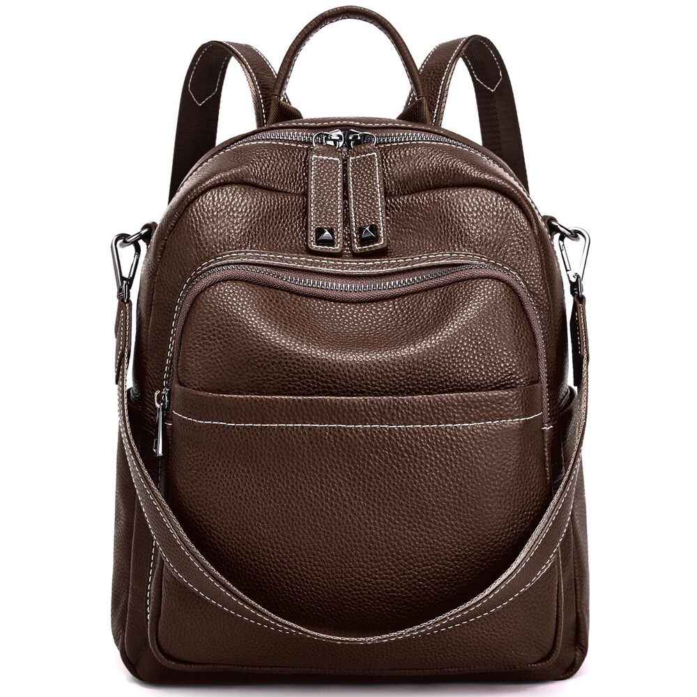 9488 Leather Backpack Purse : Anti Theft Convertible Soft Backpacks